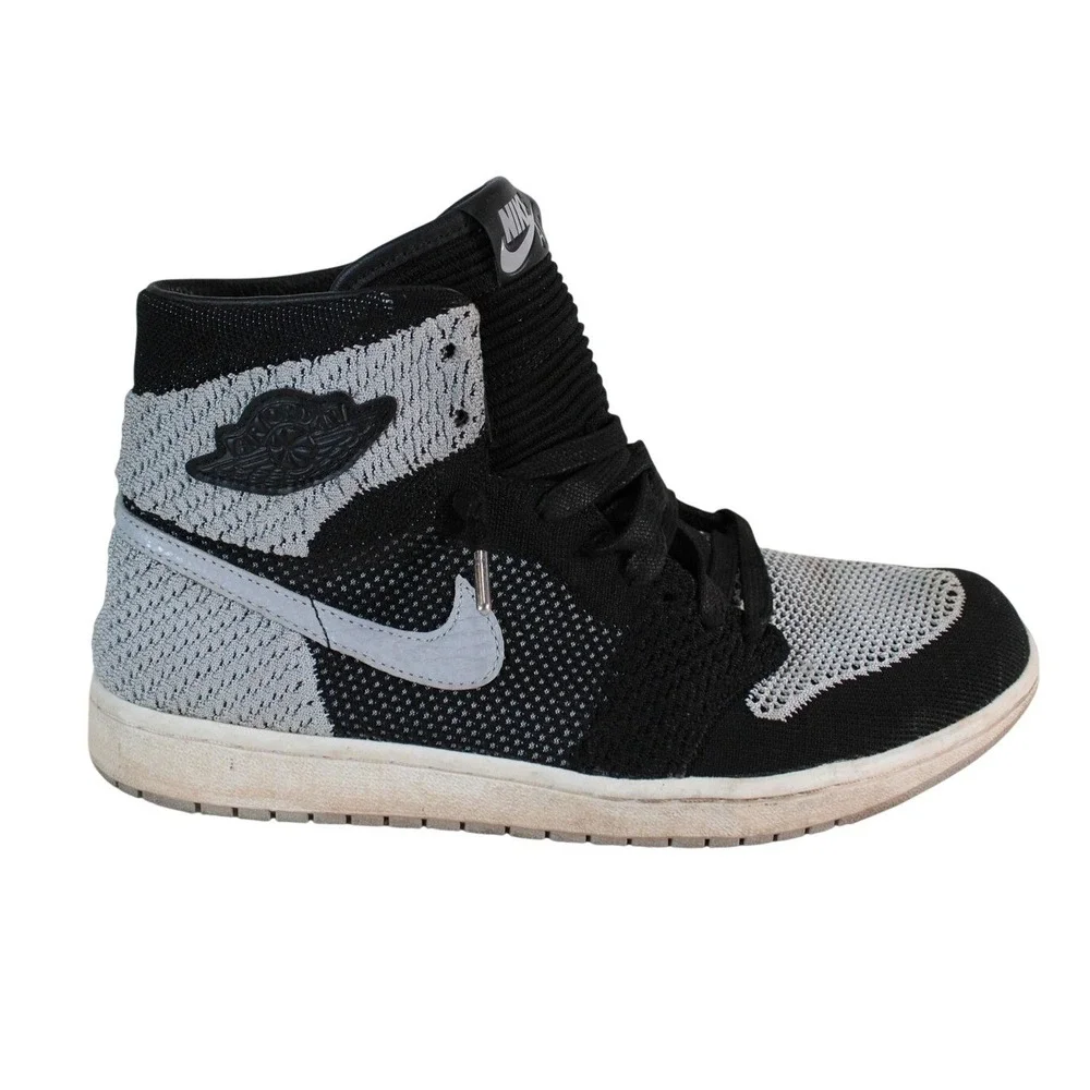 Air Jordan 1 Retro High Flyknit Shadow Black‎ Wolf Grey 919704-003 Mens 10.5